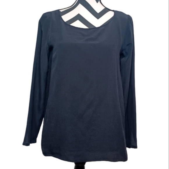 Club Monaco 100% Silk Cutout Back Office Blouse - Picture 1 of 11